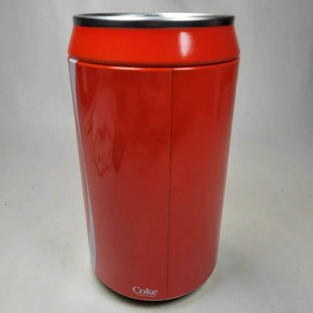 Coca Cola Classic Coke 7.5” Large Tin Can Coin Bank With Slot